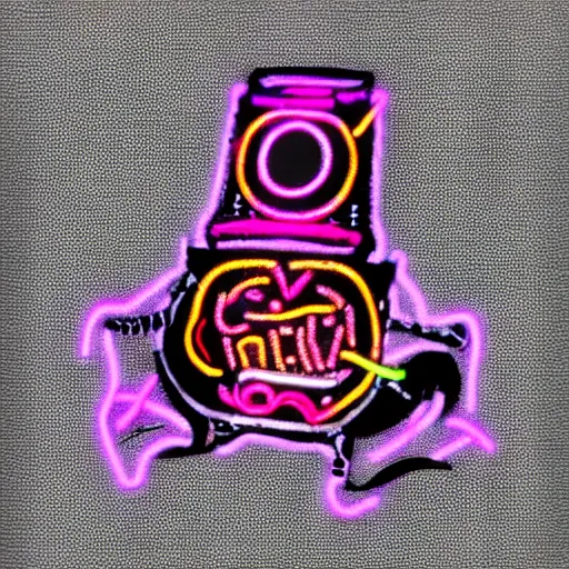 Image similar to a cute neon punky monster