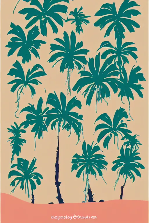 Image similar to minimalist boho style art of paradise, illustration, vector art