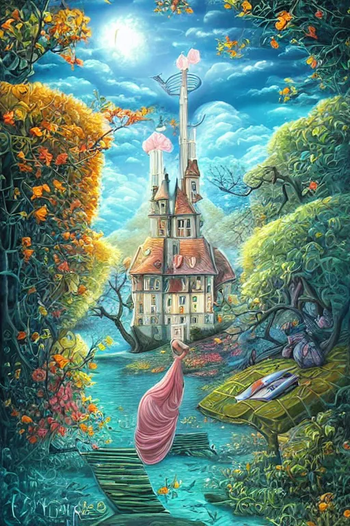 Image similar to by Jacek Yerka and Cyril Rolando