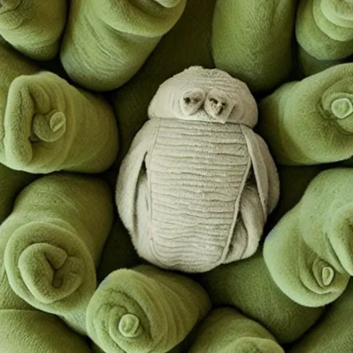 Prompt: cozy tardigrade, giant soft tardigrade curled up in a blanket rating celery, cute, soft, gentle, kind, tender