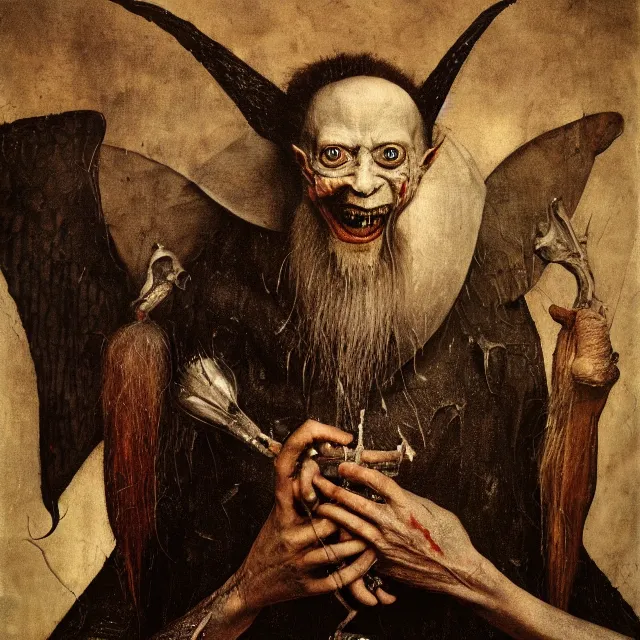 Prompt: full color hd photo of mephistopheles, octane render 4 k, by hieronymus bosch, joel peter witkin, annie liebovitz. gustave dore, hr giger, epic, artstation, cgisociety, weta, disney