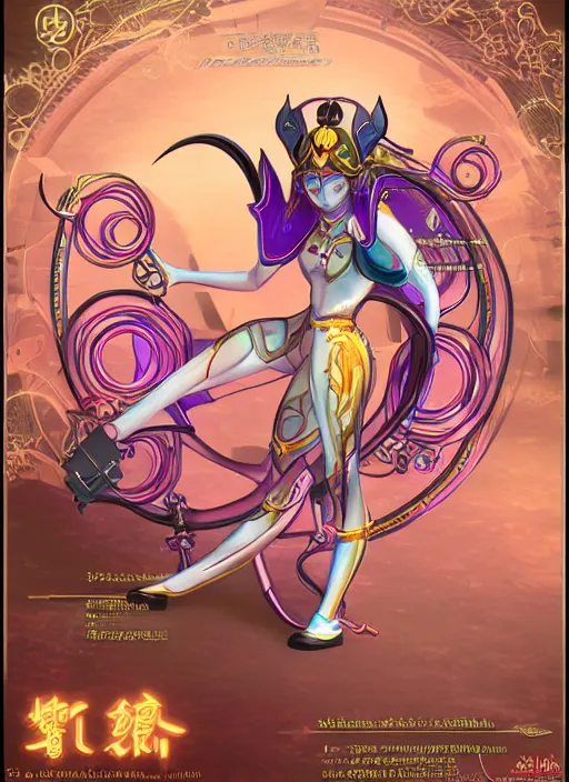 Image similar to character design, nezha resurrected in mechanical lotus,