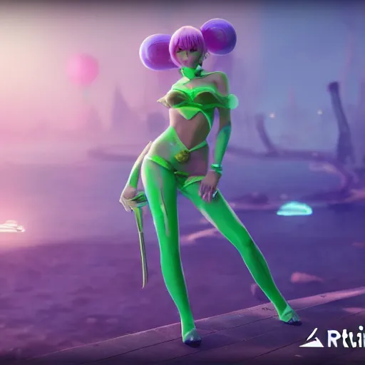 Image similar to still of pretty Riven (LoL) in KDA music video. 3d render, octane render, game art, realistic, highly detailed, trending on artstation, 4k, trending on artstation, pixar, cgsociety, unreal engine 5, redshift render, trending on artstation, blender, behance, cg