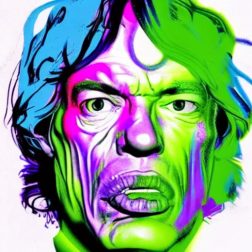 Image similar to mick jagger melting face