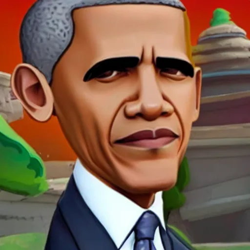 Image similar to obama as a character from fortnite