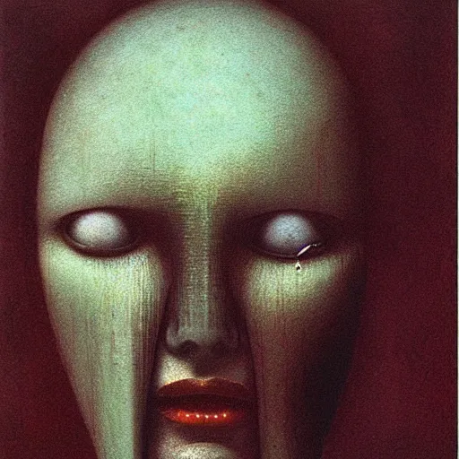 Image similar to female marthian by Beksinski