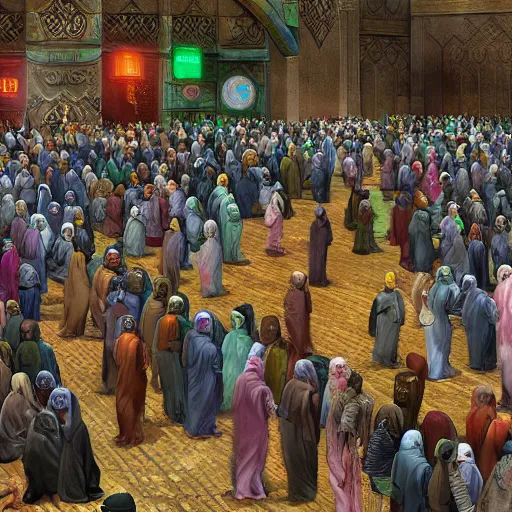 Image similar to muslims on judgment day digital art very detailed 4 k detailed super realistic