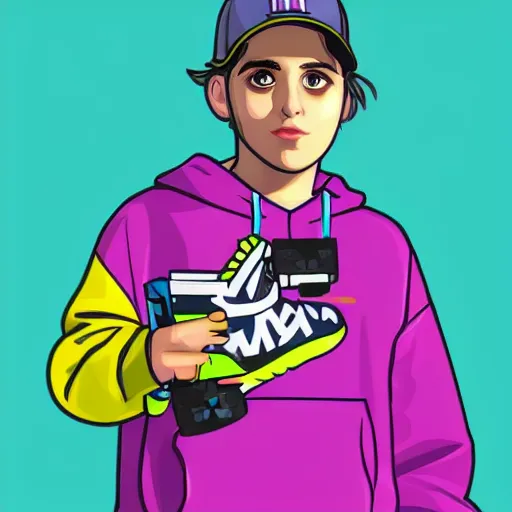 Image similar to hila klein, teddy fresh, fortnite skin, loading screen