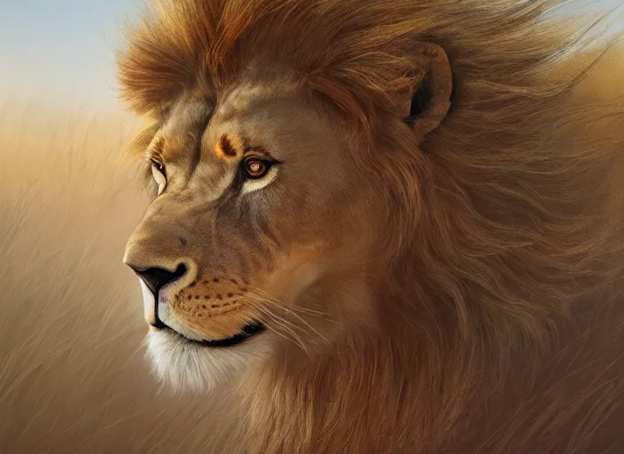 Premium AI Image  A lion with a sword and a shield on his chest