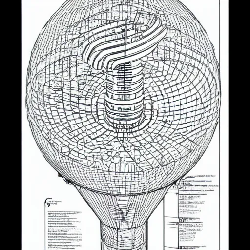 Image similar to Simplistic coloring book of a turbine blueprint, black ball pen on white paper, by Josan Gonzalez and Geof Darrow