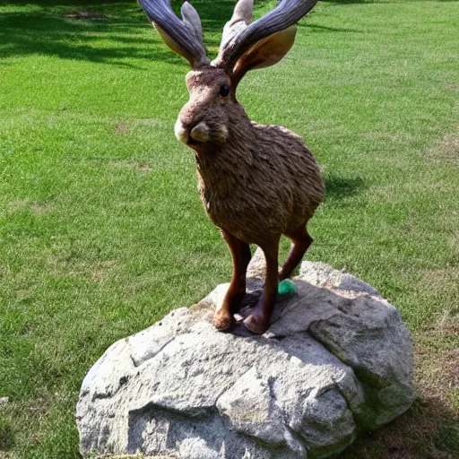 Prompt: A statue of a Jackalope