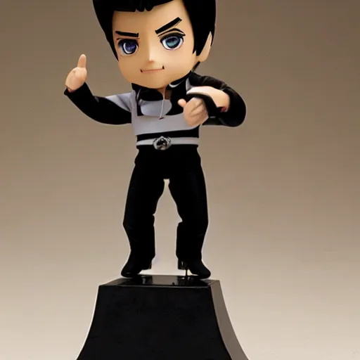 Prompt: elvis presley! as nendoroid! on stage, 8 k hd dof, kodak film,