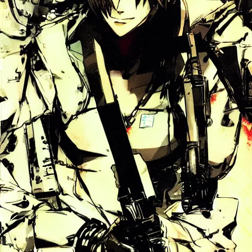 Prompt: girl, yoji shinkawa