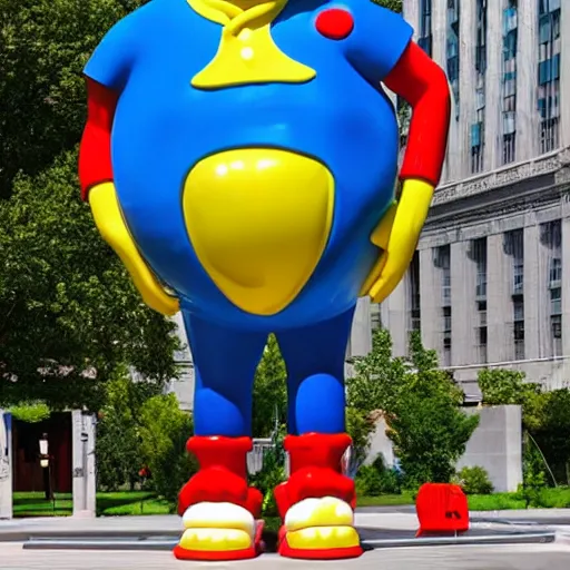 Prompt: A Bob's Big Boy sculpture by Jeff Koons