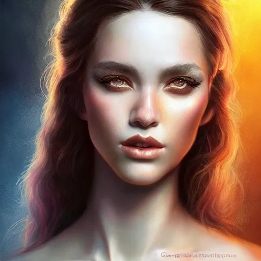 Prompt: half - electric striking warrior woman!!!, adorable, elegant and pretty face, slick hair, realistic shaded perfect face, outstanding details, realistic shaded lighting, dynamic background, artgerm, tom bagshaw, 8 k ultra - realistic, highly detailed, kan liu