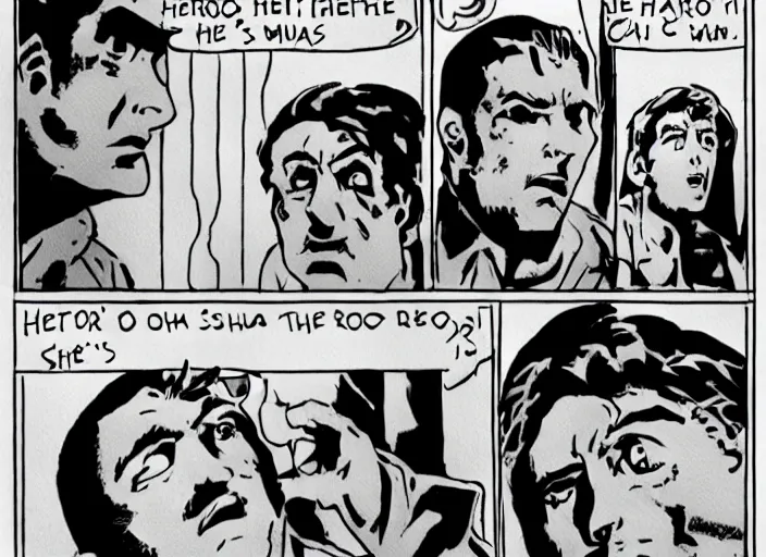 Prompt: the hero has seen something he should not have seen, and now it will not let the hero escape with the hero's eyes