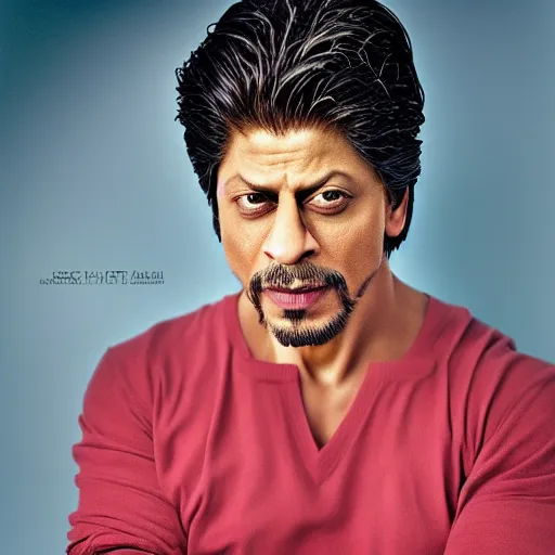 Image similar to a portrait of Shah Rukh Khan by Martin Schoeller, photorealistic, global lighting