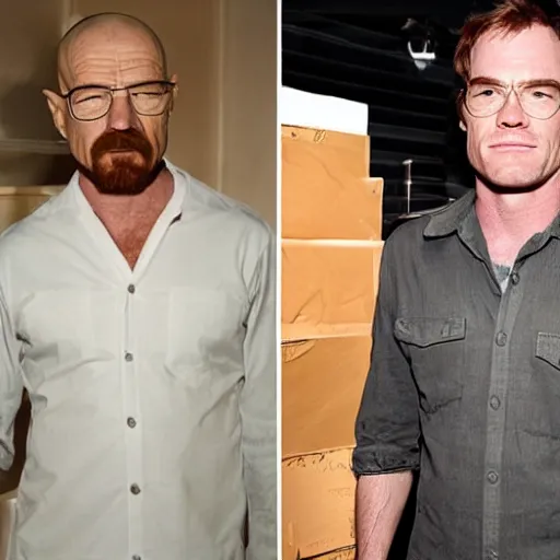 Image similar to walter white and dexter morgan hanging out together