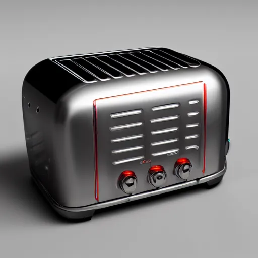 Image similar to an evil toaster, 3 d render, octane, ray tracing, ultra, detailed, photorealistic, ultra high resolution, 8 k