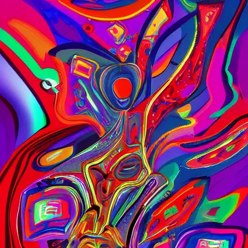 Image similar to very complex incomprehensible colorful art made out of many weird shapes, digital art trending on artstation