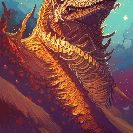 Image similar to a detailed portrait of a star dragon, by victo ngai and justin gerard, digital art, realistic painting, very detailed, sharp focus, fantasy, dnd, character design, trending on artstation