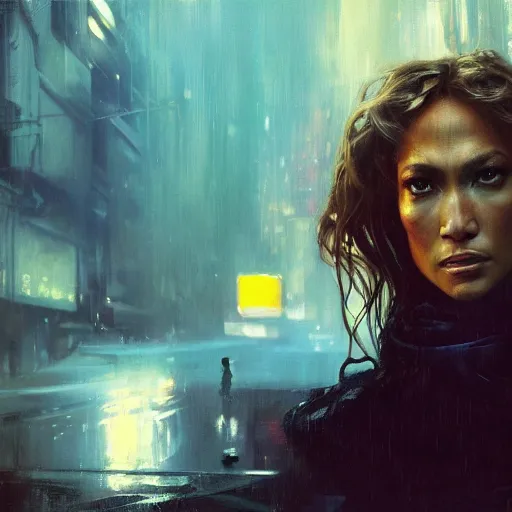 Prompt: jennifer lopez, hyperrealistic portrait, bladerunner street, art of elysium by jeremy mann and alphonse mucha, fantasy art, photo realistic, dynamic lighting, artstation, poster, volumetric lighting, very detailed face, 4 k, award winning