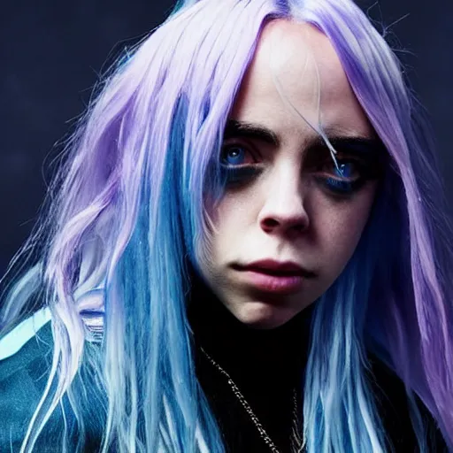 Image similar to billie eilish as a final boss in a final fantasy