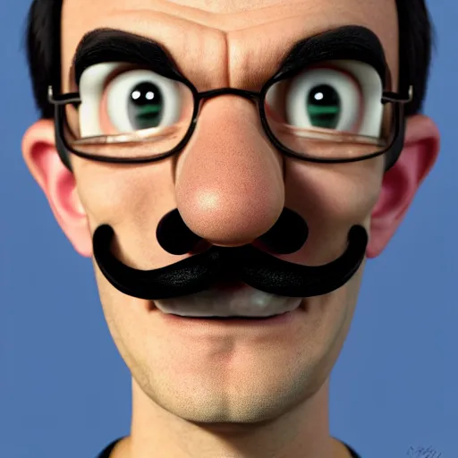 Image similar to a portrait of someone who looks like waluigi in real life as a real person, grotesque, disturbing, disgusting, realistic hyperrealistic 4 k resolution 8 k resolution highly detailed very detailed extremely detailed hd quality detailed face very detailed face extremely detailed face trending on artstation, modern portrait, modern photograph