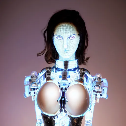 Prompt: beautiful centered Fine art photo portrait of young Sunny Leone as a solarpunk robotic humanoid, white mechanical parts with led lights, photorealistic, white background, highly detailed and intricate, outdoor lighting, HDR 8k