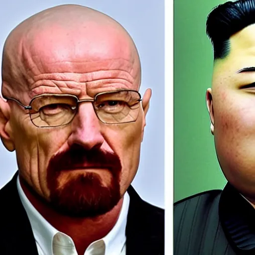 Prompt: Walter White from Breaking Bad selling meth to Kim Jong Un