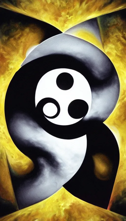 Image similar to Abstract representation of ying Yang concept, from Magic the gathering