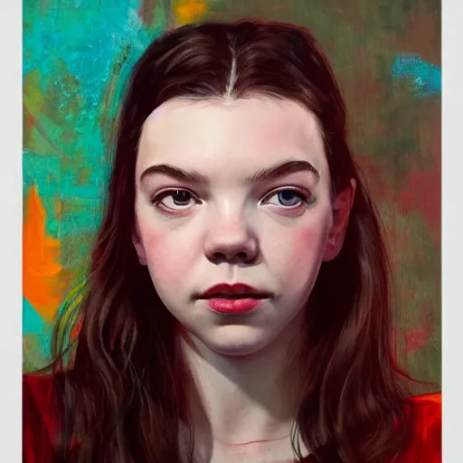 Prompt: anya taylor - joy portrait in detail by james jean,