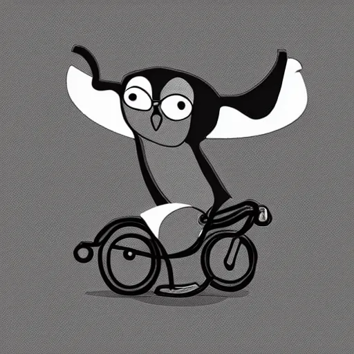 Prompt: penguin riding a gazelle, simple cartoon style