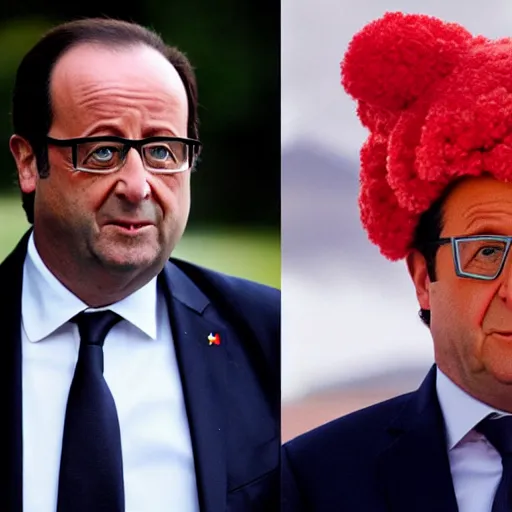 Image similar to François hollande is goku from dragon ball Z