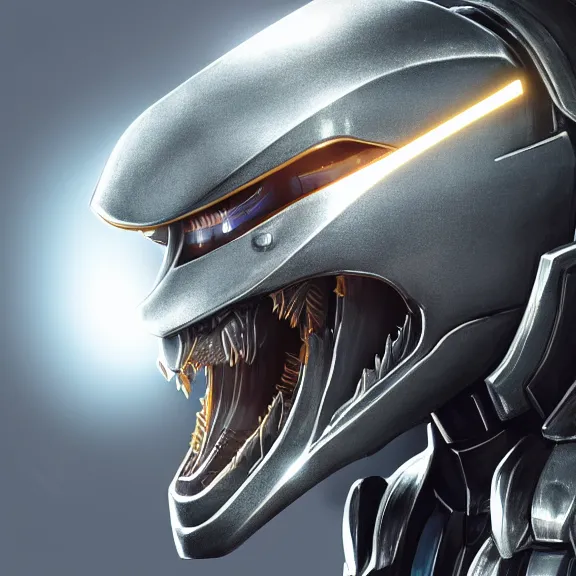 Image similar to close up headshot of a giantess, cute beautiful stunning anthropomorphic female robot dragon, with sleek silver metal armor, glowing OLED visor, facing the camera, high quality maw open and about to eat your pov, food pov, the open maw being highly detailed and soft, highly detailed digital art, furry art, anthro art, sci fi, warframe art, destiny art, high quality, 3D realistic, dragon mawshot, maw art, pov furry art, furry mawshot, macro art, dragon art, Furaffinity, Deviantart, Eka's Portal, G6