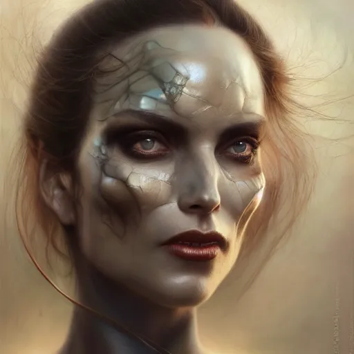 Image similar to closeup portrait shot of death of the endless, thick fancy makeup, highly detailed, digital painting, artstation, concept art, soft focus, depth of field, artgerm, tomasz alen kopera, peter mohrbacher, donato giancola, joseph christian leyendecker, wlop, boris vallejo