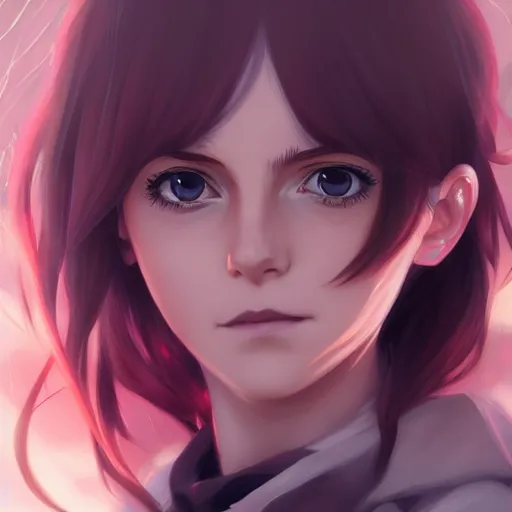 Image similar to anime portrait of emma watson as an anime girl by Stanley Artgerm Lau, WLOP, Rossdraws, James Jean, Andrei Riabovitchev, Marc Simonetti, and Sakimichan, trending on artstation