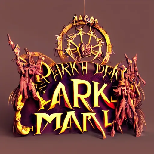 Image similar to 3d sculpt of an archway sign for a heavy metal inspired circus called 'the dark metal carnival', artstation, digital illustration