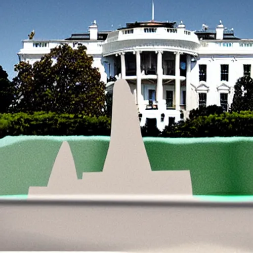 Prompt: the White House as a sand castle