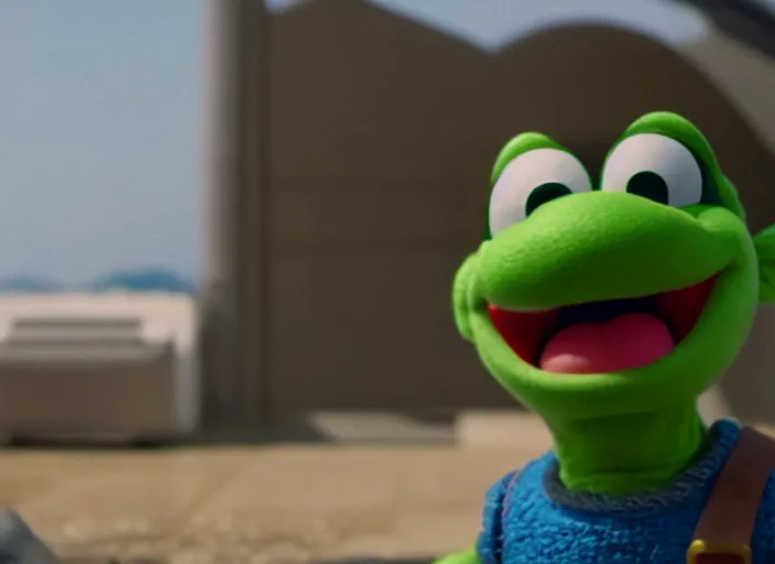 Image similar to film still of yoshi in the new sci - fi movie, 8 k