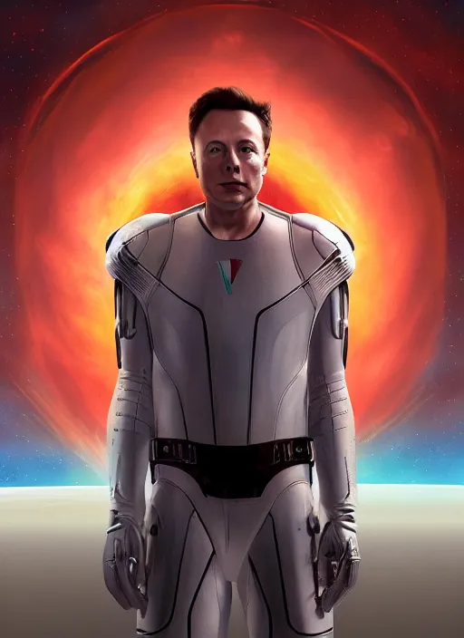 Prompt: ( ( ( hyperrealist cg an epic fantasy comic book style portrait painting of elon musk ) ) ) by john cassaday, spacex, mars mission, fantasy, photorealistic, octane render, vibrant colors, unreal engine, dynamic lighting, perfect factions, very detailed faces, trending on artstation, poster, volumetric lighting, 4 k, award winning