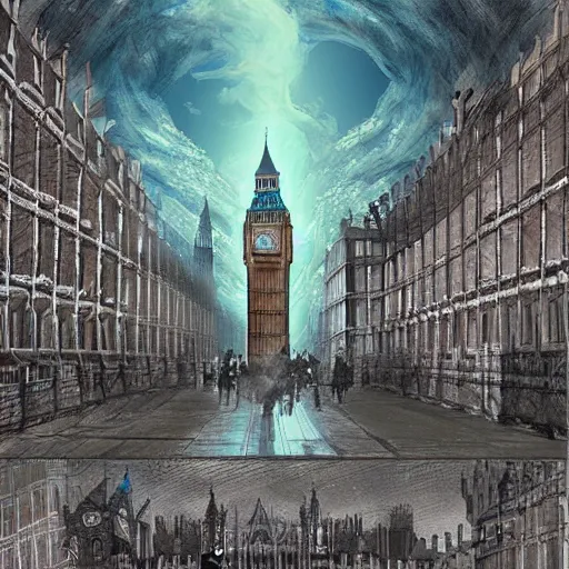 Image similar to of london a thousand years after the end of humanity artistic digital art