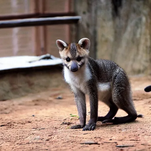 Image similar to baby thylacine real photo in zoo