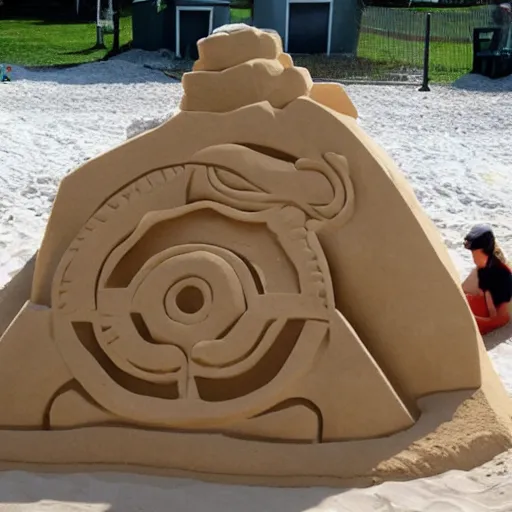 Image similar to pizza sand sculpture