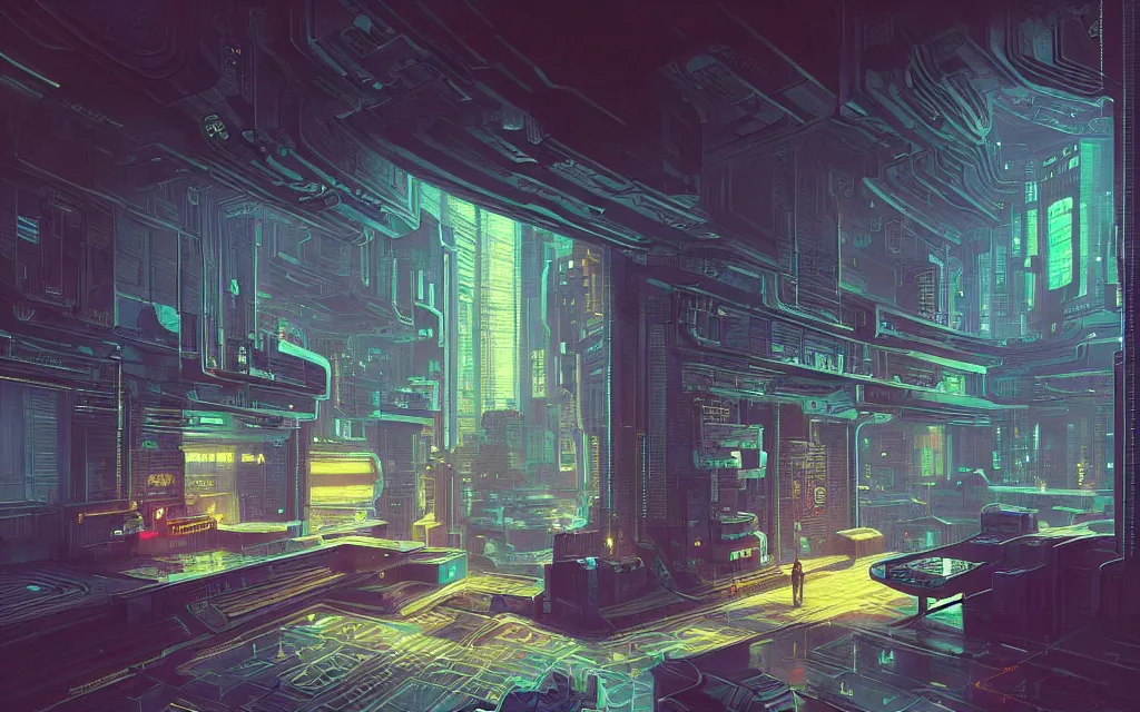 Image similar to futuristic cyberpunk lounge, interior architecture view, beautiful detailed pixelart by albertov, intricate details, beautiful, dithered gradients, volumetric lighting, cgsociety, artstation, smooth, sharp focus, 2 d illustration, by greg rutkowski, amazing art by dan mumford