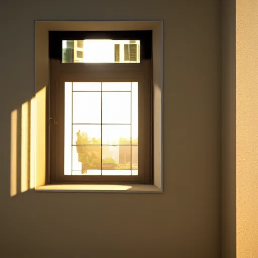 Prompt: the sun reflecting on a window, 8k, ray tracing reflection