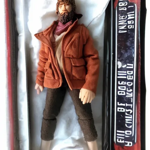 Image similar to action figure of a sleepy hobo