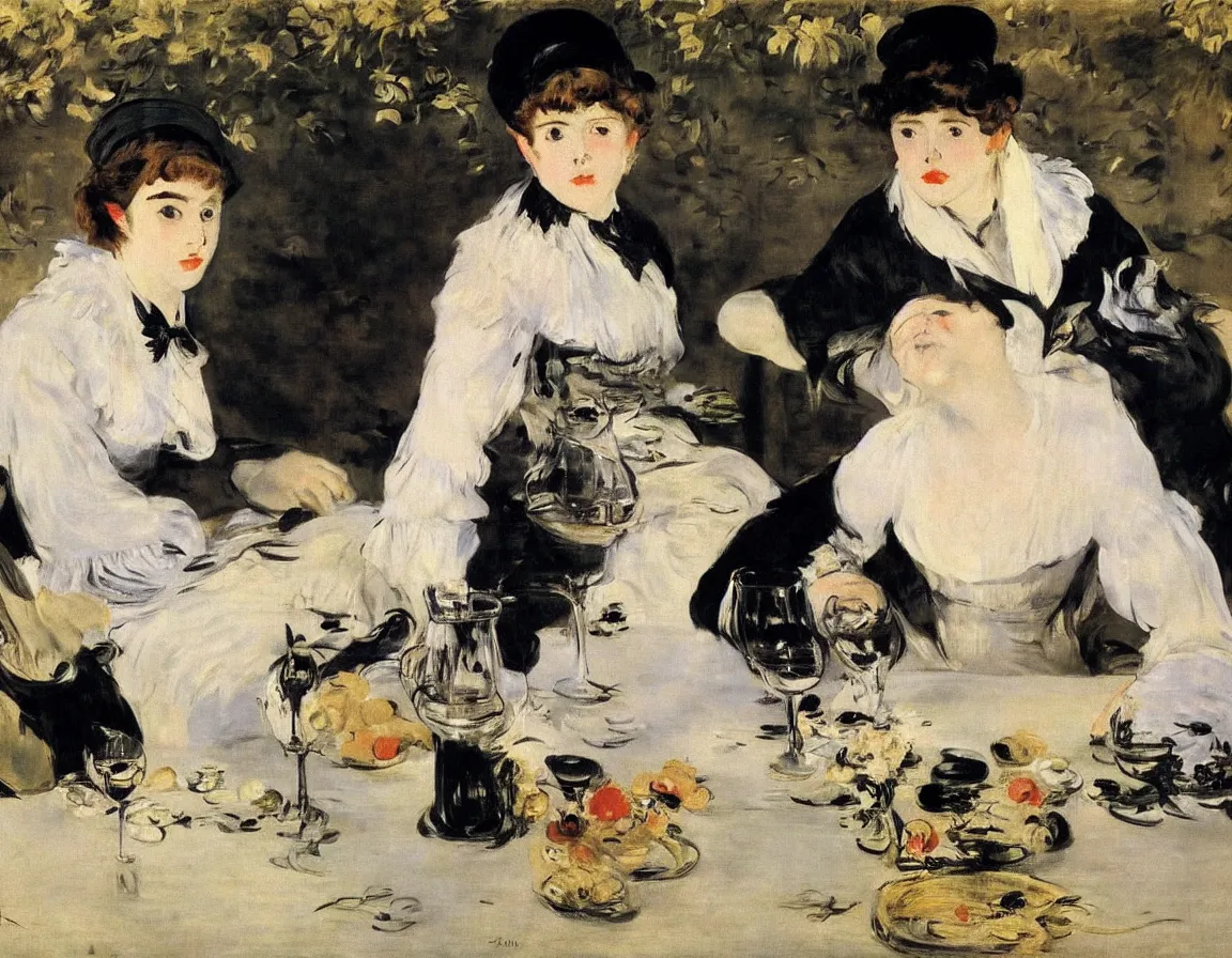Prompt: edouard manet. marie is alone.