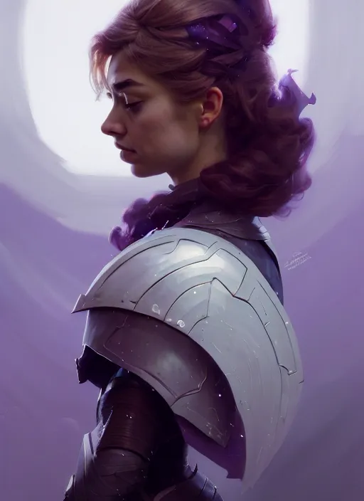 Image similar to side portrait, imogen poots, paladin, gloomhaven, organic painting, hard edges, gradient monochromatic color, luminescent, octane render, by greg manchess, huang guangjian, gil elvgren, sachin teng, greg rutkowski, jesper ejsing, rhads, ilya kuvshinov, cushart krenz