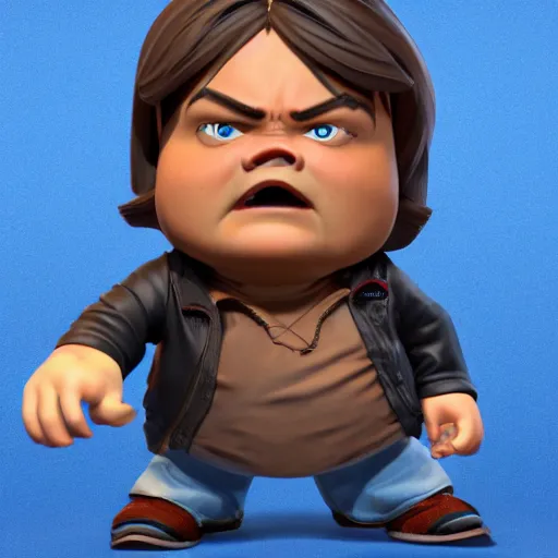 Prompt: jack black chibi action figure, centered, well lit 3 d render, unreal engine, octane, 4 k